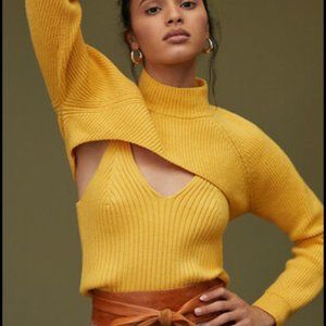 Anthropologie Turtleneck Cut-Out Shrug Set - L